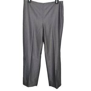 St. John Women's Cropped Slacks Silvery Gray Wool Silk Blend 8